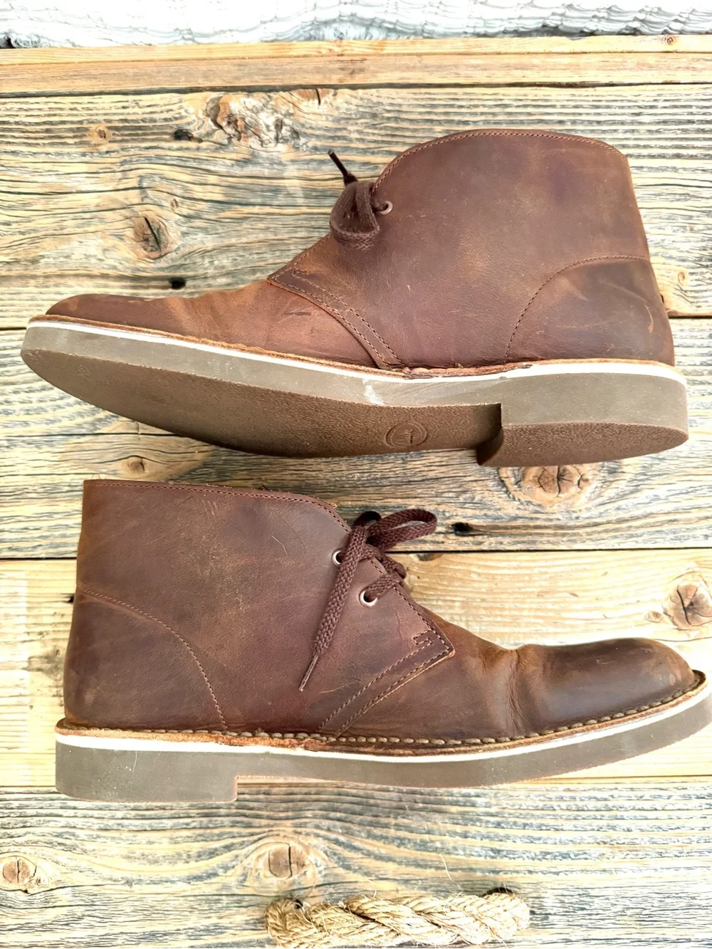 Clarks Bushacre 2 Dark Brown Leather Chukka Boots Men’s 9.5